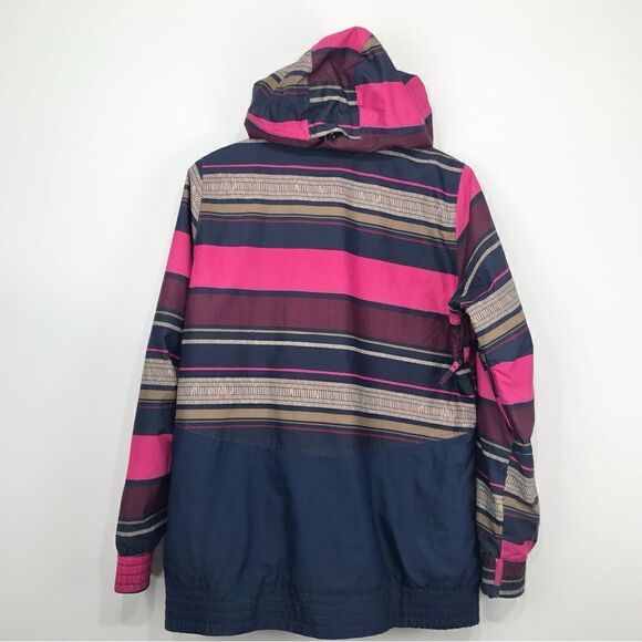O’Neill Freedom Series Navy Blue Pink Custom Bomber Long Fit Ski Jacket - Picture 8 of 16